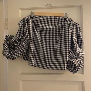 Forever 21 off the shoulder gingham top